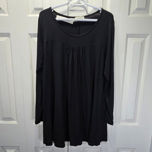 New Black Long Sleeve Flowy Casual Top – Size 1XL - Picture 1 of 7